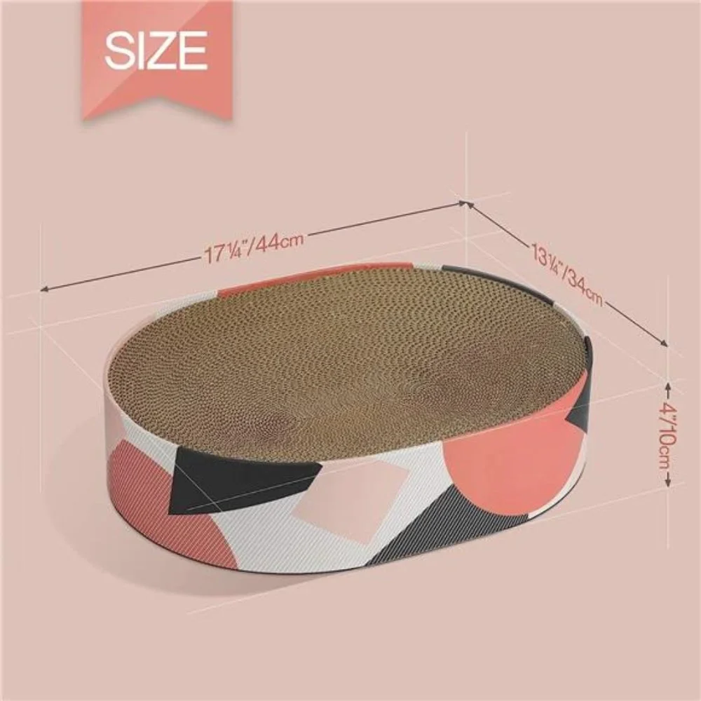Cat Scratcher Carboard Bed Lounge Couch for Indoor Cats Oval Shape 17